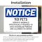 Signmission No Pets Service Animals Allowed, 7 in W x Rectangle, Vinyl Decal OS-2PACK-NS-D-57-L-16170 - alternate 2